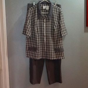 Halmode Plus plaid pantsuit